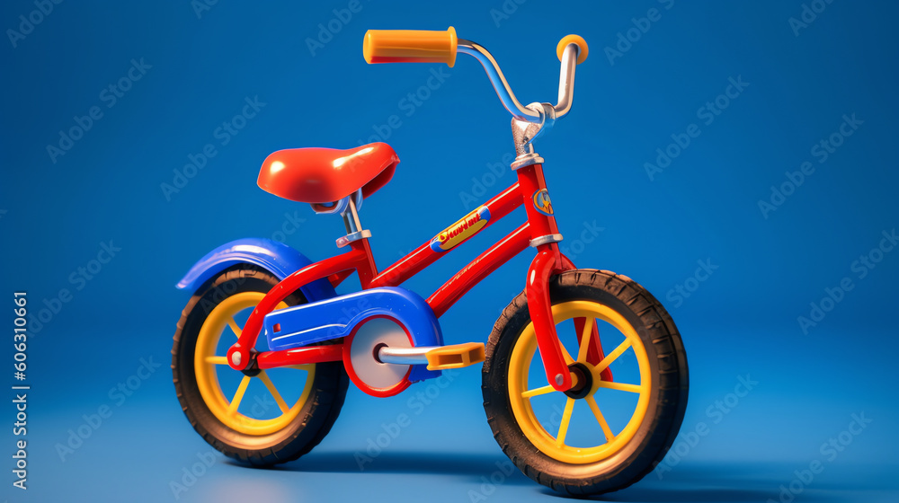 An image of a bicycle with training wheels for kid. generative AI An image of a bicycle with training wheels for kid. generative AI