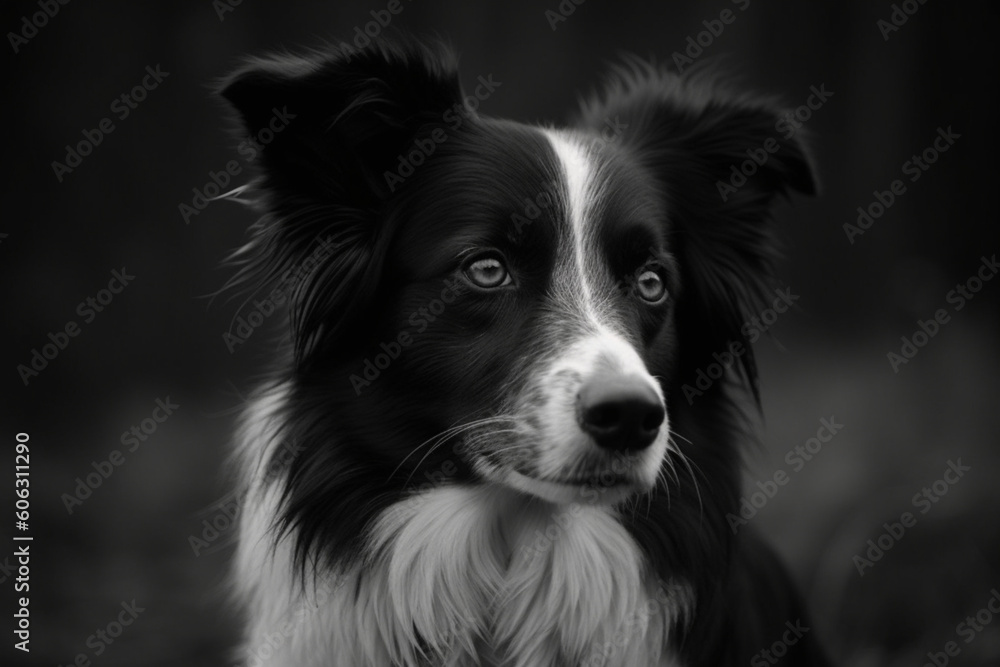 Emotion photo down black and white border collie