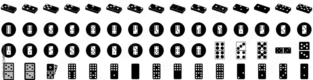 Set Of Domino Icons Isolated Silhouette Solid Icon With Block, White, Dominoes, Domino, Game, Effect, Strategy Infographic Simple Vector Illustration Logo Set Of Domino Icons Isolated Silhouette Solid Icon With Block, White, Dominoes, Domino, Game, Effect, Strategy Infographic Simple Vector Illustration Logo