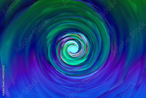 Cyan multi colored swirl tsunami tornado wave background © KSRAJA