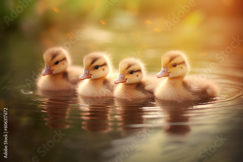 ducks swimming in the water