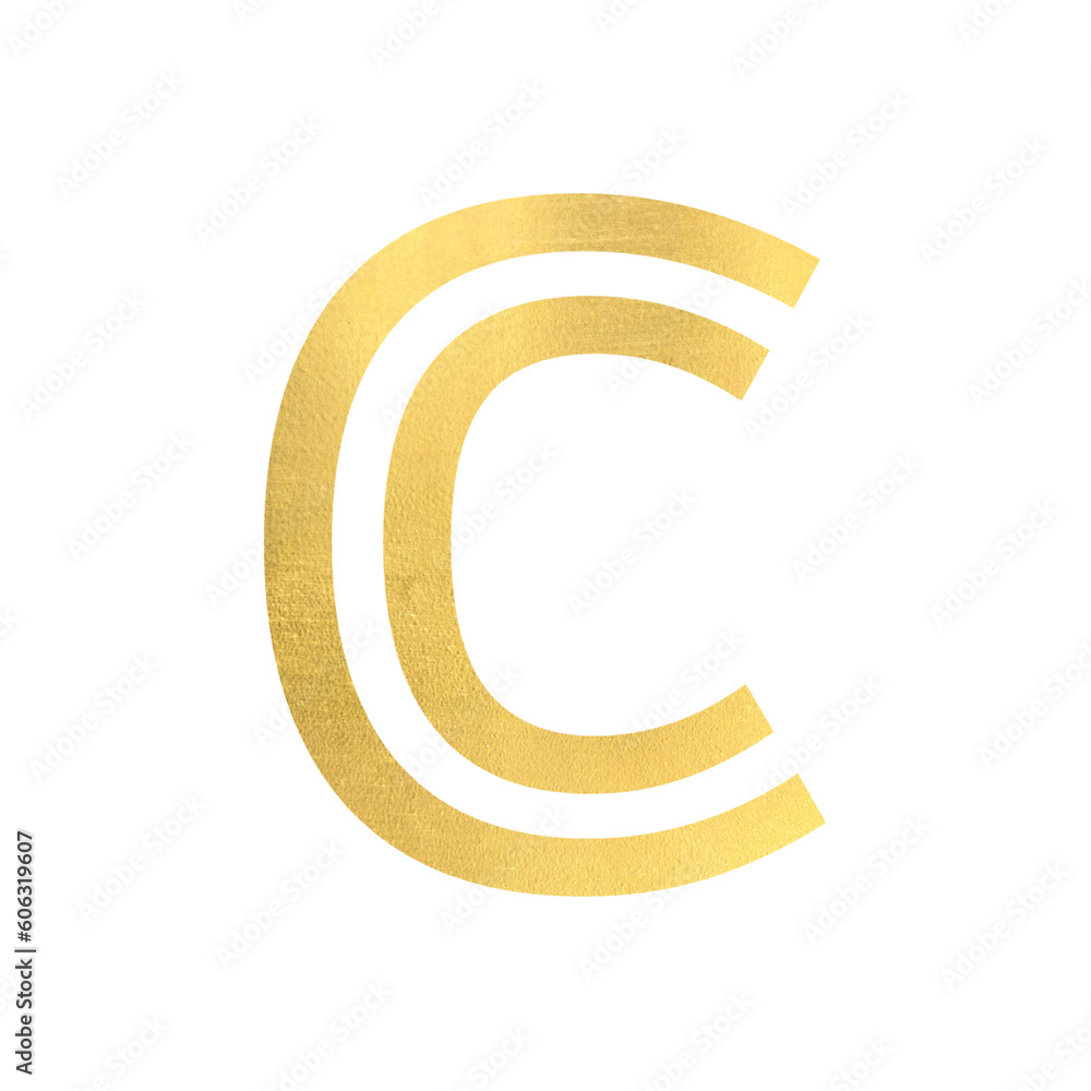 Fototapeta premium c golden font letter