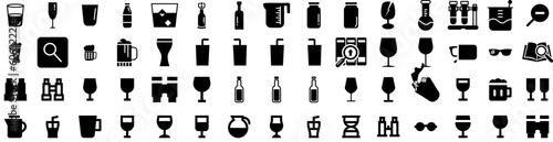 Set Of Glass Icons Isolated Silhouette Solid Icon With Transparent, Vector, Sign, Illustration, Icon, Object, Glass Infographic Simple Vector Illustration Logo