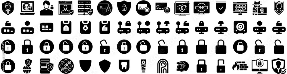 Set Of Protection Icons Isolated Silhouette Solid Icon With Protection, Safety, Secure, Protect, Shield, Concept, Technology Infographic Simple Vector Illustration Logo Set Of Protection Icons Isolated Silhouette Solid Icon With Protection, Safety, Secure, Protect, Shield, Concept, Technology Infographic Simple Vector Illustration Logo