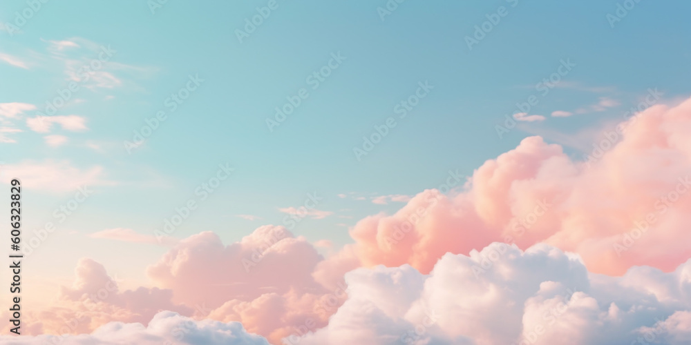 Patel cloud background created using generative AI tools - obrazy, fototapety, plakaty 