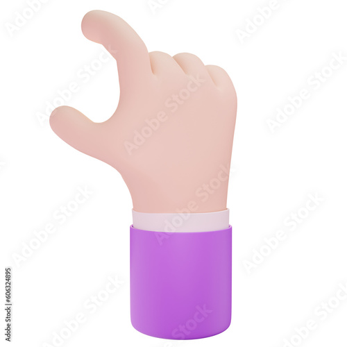 hand gesture 3d render.suitable social media or app and other