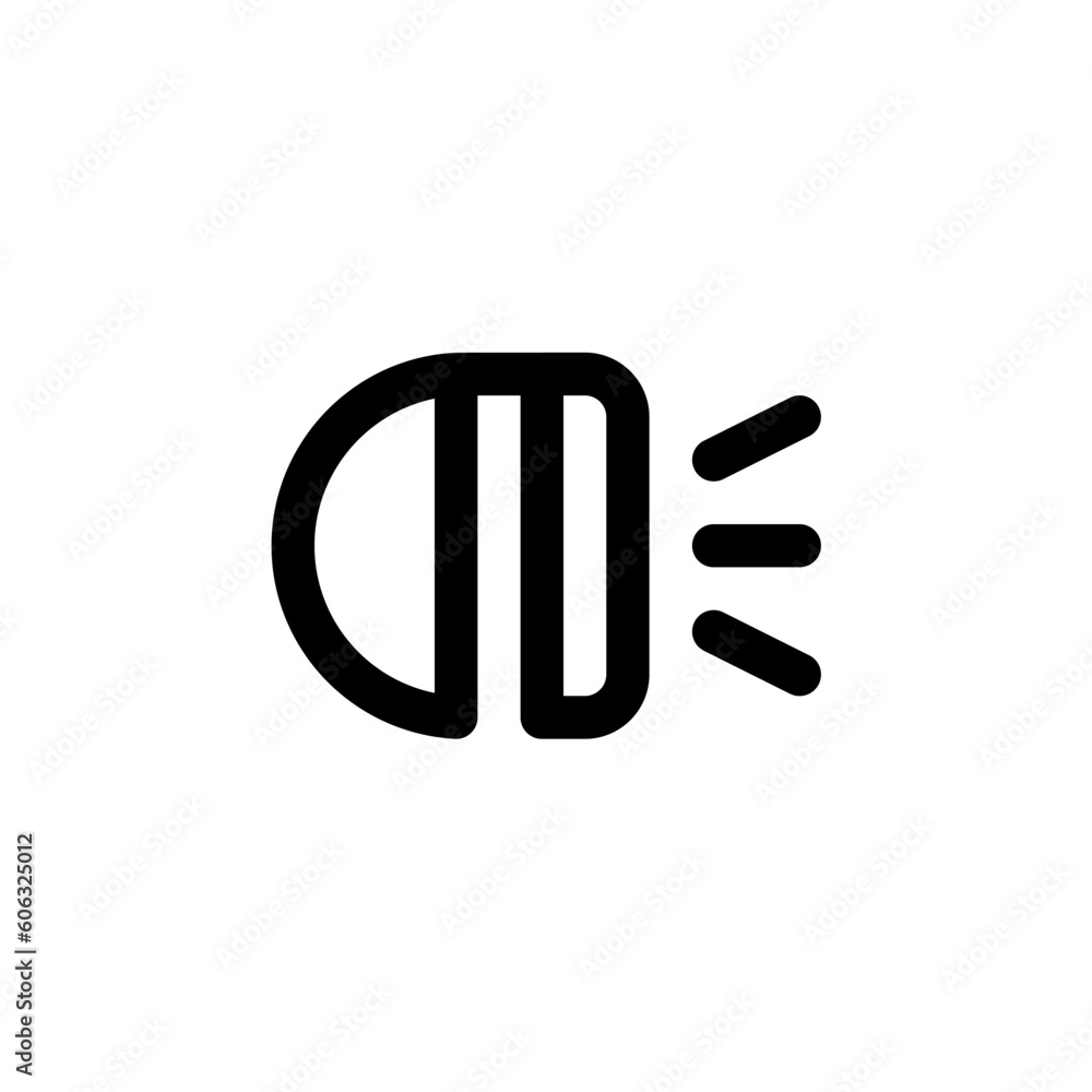 car light icon with black color car light icon with black color