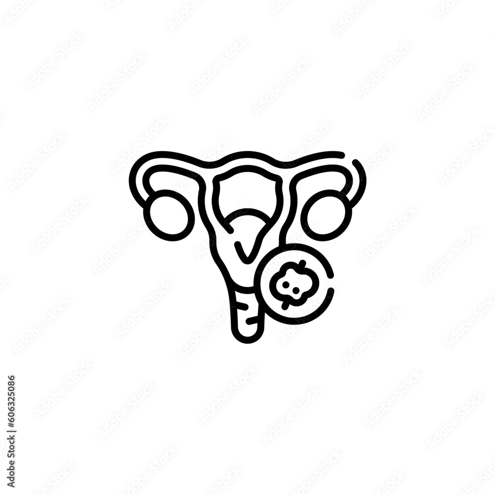 ovary cancer icon with black color ovary cancer icon with black color
