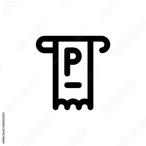 parking ticket icon with black color