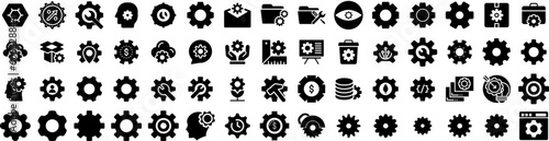Set Of Cogwheel Icons Isolated Silhouette Solid Icon With Cog, Cogwheel, Vector, Wheel, Gear, Icon, Machine Infographic Simple Vector Illustration Logo