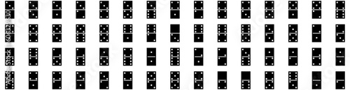 Set Of Dominoes Icons Isolated Silhouette Solid Icon With White, Dominoes, Domino, Strategy, Block, Game, Action Infographic Simple Vector Illustration Logo