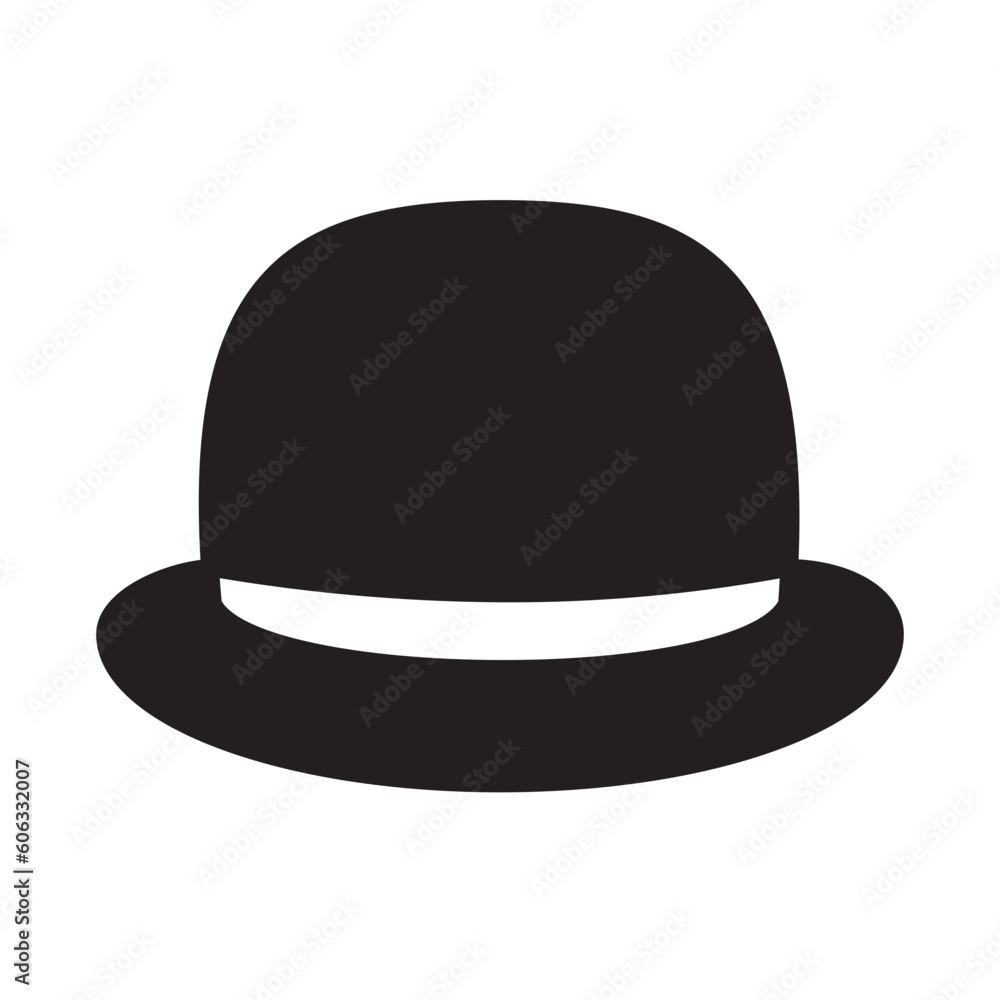 Solid Line BOWLER HAT design vector icon design vector line icon svg Solid Line BOWLER HAT design vector icon design vector line icon svg