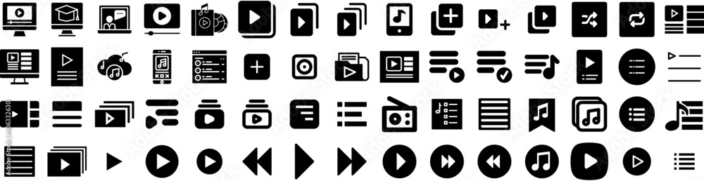 Set Of Playlist Icons Isolated Silhouette Solid Icon With Design, Playlist, Music, Template, Song, Media, Mobile Infographic Simple Vector Illustration Logo Set Of Playlist Icons Isolated Silhouette Solid Icon With Design, Playlist, Music, Template, Song, Media, Mobile Infographic Simple Vector Illustration Logo