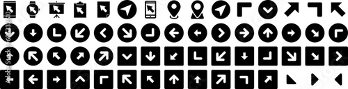 Set Of Pointer Icons Isolated Silhouette Solid Icon With Pointer, Icon, Sign, Illustration, Web, Symbol, Vector Infographic Simple Vector Illustration Logo