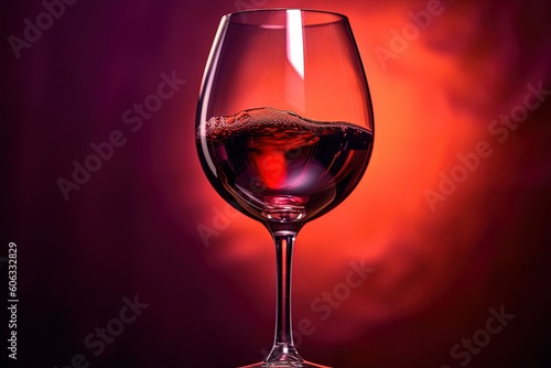 An elegant wine glass filled to the brim with a luscious and flavorful red wine.