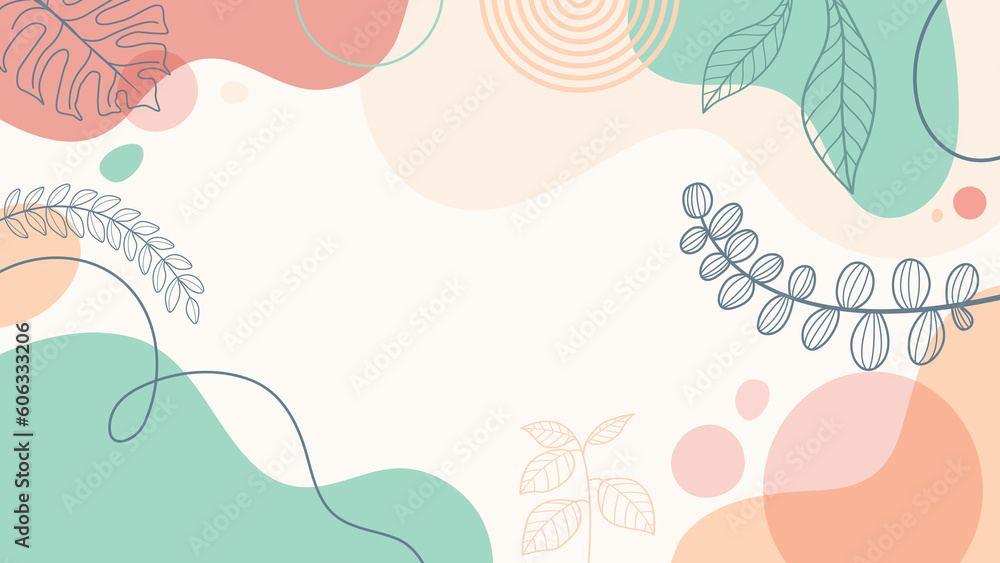 Design banner frame background .Colorful poster background vector illustration.Exotic plants, branches,art print for beauty, fashion and natural products,wellness, wedding and event.