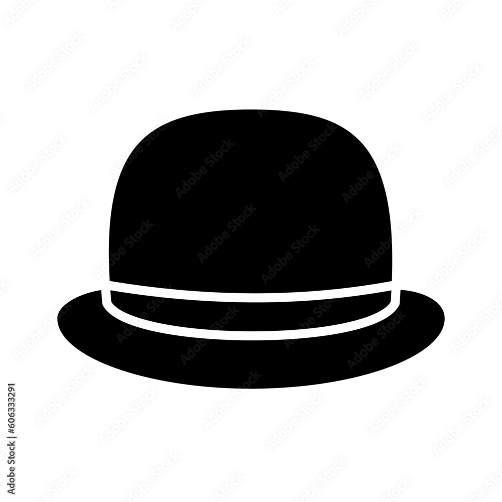 Solid BOWLER HAT design vector icon design vector line icon svg Solid BOWLER HAT design vector icon design vector line icon svg