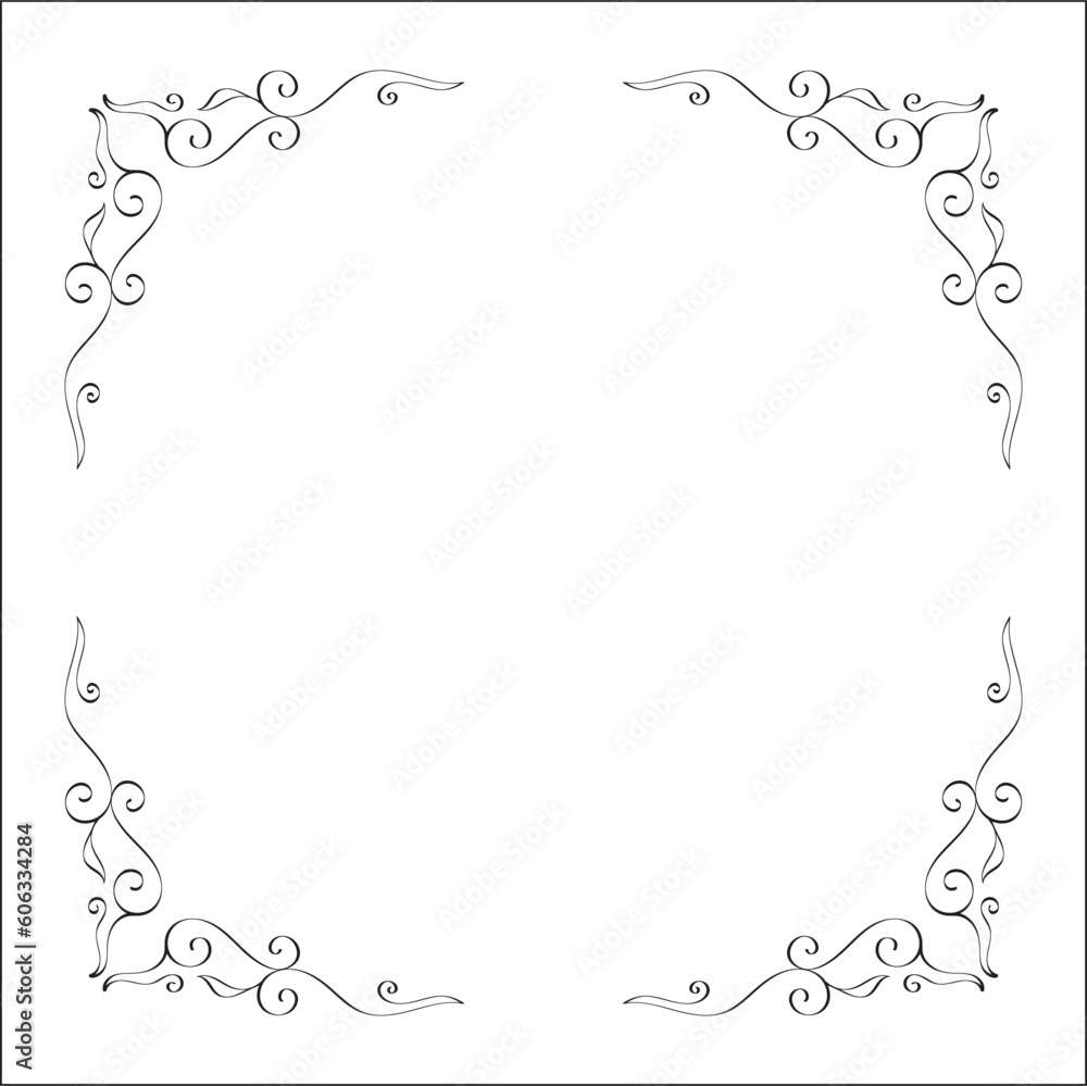 Elegant black and white monochrome ornamental border for greeting cards, banners, invitations. Vector frame for all sizes and formats. Isolated vector illustration. Elegant black and white monochrome ornamental border for greeting cards, banners, invitations. Vector frame for all sizes and formats. Isolated vector illustration.