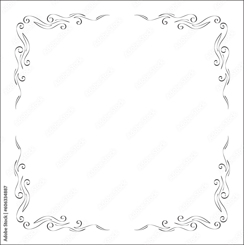 Elegant black and white monochrome ornamental border for greeting cards, banners, invitations. Vector frame for all sizes and formats. Isolated vector illustration. Elegant black and white monochrome ornamental border for greeting cards, banners, invitations. Vector frame for all sizes and formats. Isolated vector illustration.