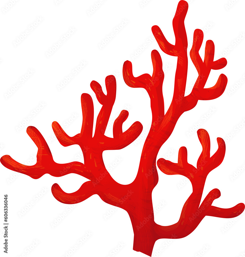 Obraz premium cartoon scene with coral reef isolated element illustration for children