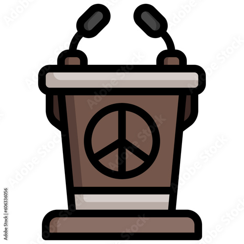 tribune line icon,linear,outline,graphic,illustration