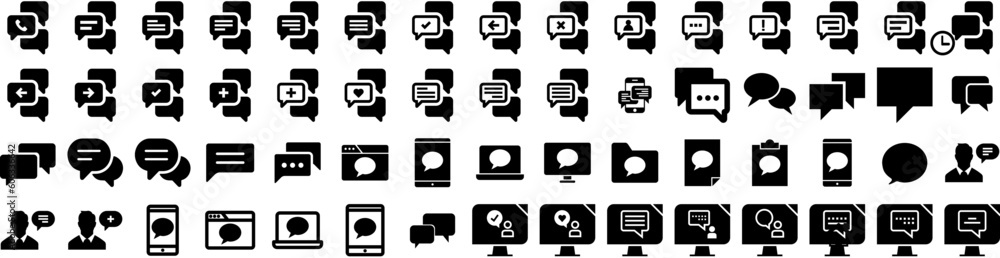 Set Of Conversation Icons Isolated Silhouette Solid Icon With Bubble, Speech, Communication, Message, Talk, Chat, Conversation Infographic Simple Vector Illustration Logo Set Of Conversation Icons Isolated Silhouette Solid Icon With Bubble, Speech, Communication, Message, Talk, Chat, Conversation Infographic Simple Vector Illustration Logo