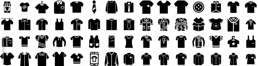 Set Of Shirt Icons Isolated Silhouette Solid Icon With Casual, Front, Shirt, Template, White, Design, Clothing Infographic Simple Vector Illustration Logo Set Of Shirt Icons Isolated Silhouette Solid Icon With Casual, Front, Shirt, Template, White, Design, Clothing Infographic Simple Vector Illustration Logo
