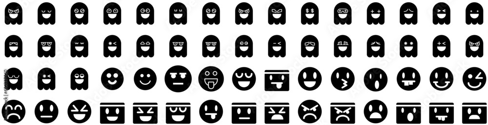 Set Of Smiley Icons Isolated Silhouette Solid Icon With Smile, Happy, Vector, Icon, Symbol, Smiley, Face Infographic Simple Vector Illustration Logo Set Of Smiley Icons Isolated Silhouette Solid Icon With Smile, Happy, Vector, Icon, Symbol, Smiley, Face Infographic Simple Vector Illustration Logo