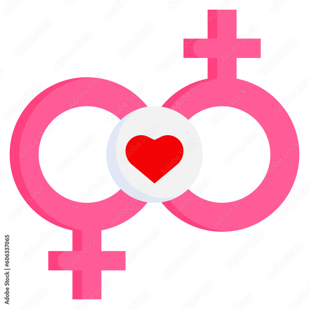Fotografie lesbians flat icon,linear,outline,graphic,illustration