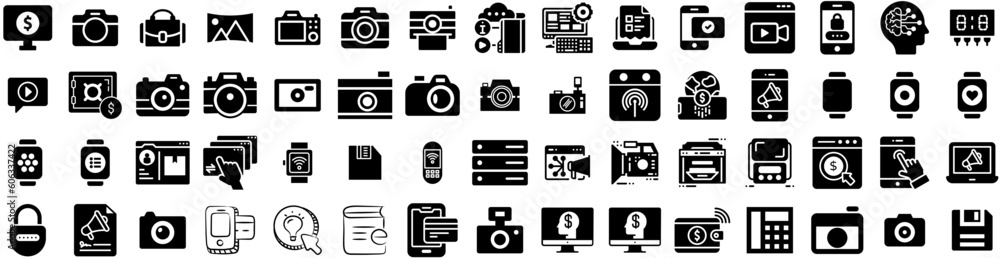 Set Of Digital Icons Isolated Silhouette Solid Icon With Business, Technology, Network, Background, Data, Concept, Digital Infographic Simple Vector Illustration Logo Set Of Digital Icons Isolated Silhouette Solid Icon With Business, Technology, Network, Background, Data, Concept, Digital Infographic Simple Vector Illustration Logo