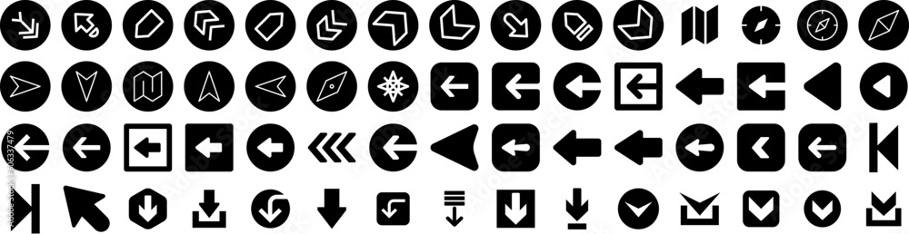 Set Of Direction Icons Isolated Silhouette Solid Icon With Illustration, Symbol, Direction, Background, Vector, Sign, Arrow Infographic Simple Vector Illustration Logo Set Of Direction Icons Isolated Silhouette Solid Icon With Illustration, Symbol, Direction, Background, Vector, Sign, Arrow Infographic Simple Vector Illustration Logo