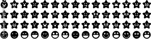 Set Of Emotion Icons Isolated Silhouette Solid Icon With Fun, Happy, Smile, Expression, Sad, Face, Emotion Infographic Simple Vector Illustration Logo