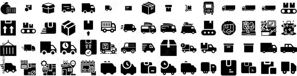 Set Of Delivery Icons Isolated Silhouette Solid Icon With Shipping, Transport, Fast, Service, Order, Courier, Delivery Infographic Simple Vector Illustration Logo Set Of Delivery Icons Isolated Silhouette Solid Icon With Shipping, Transport, Fast, Service, Order, Courier, Delivery Infographic Simple Vector Illustration Logo