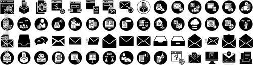 Set Of Email Icons Isolated Silhouette Solid Icon With Email, Web, Business, Mail, Message, Internet, Vector Infographic Simple Vector Illustration Logo photo