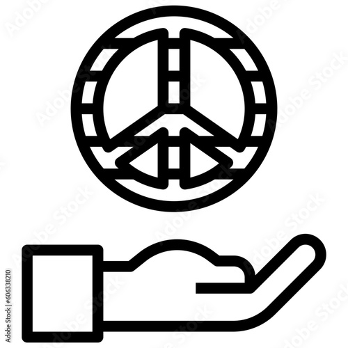 peace filled outline icon,linear,outline,graphic,illustration