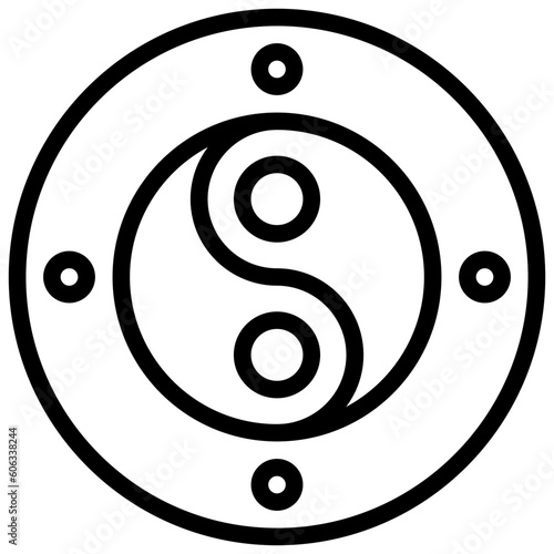 yin yang filled outline icon,linear,outline,graphic,illustration