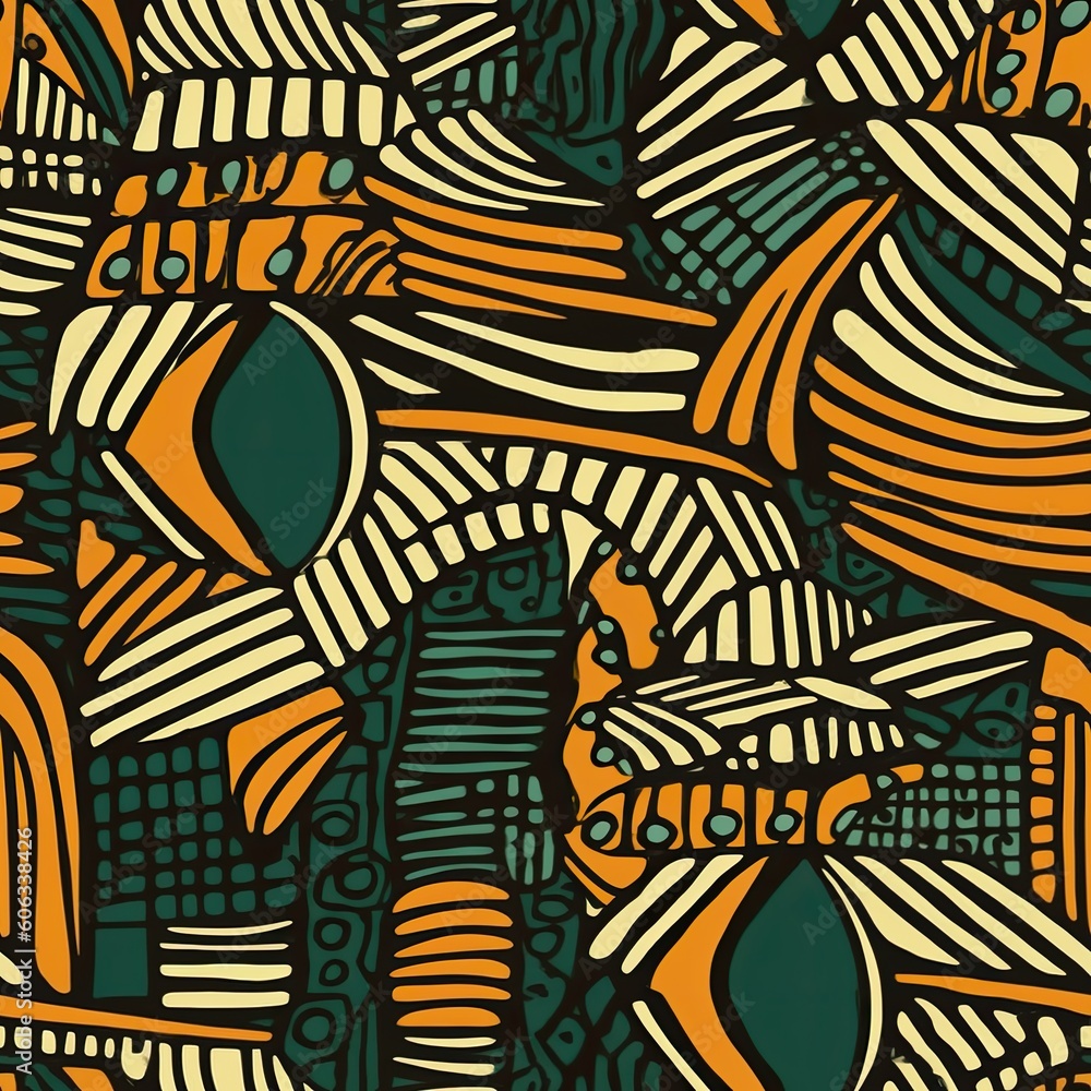 African fabric in earthtones seamless background for textiles, fabrics, covers, wallpapers, print, gift wrapping and scrapbooking