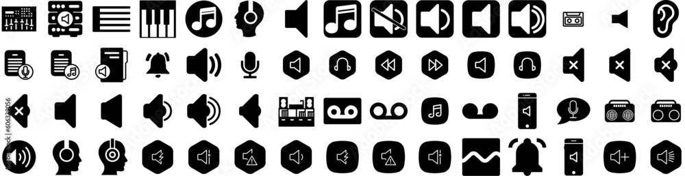 Set Of Sound Icons Isolated Silhouette Solid Icon With Digital, Music, Voice, Sound, Vector, Audio, Abstract Infographic Simple Vector Illustration Logo Set Of Sound Icons Isolated Silhouette Solid Icon With Digital, Music, Voice, Sound, Vector, Audio, Abstract Infographic Simple Vector Illustration Logo