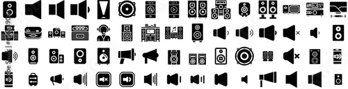 Set Of Speaker Icons Isolated Silhouette Solid Icon With Speech, Conference, Public, Speaker, Presentation, Modern, Business Infographic Simple Vector Illustration Logo