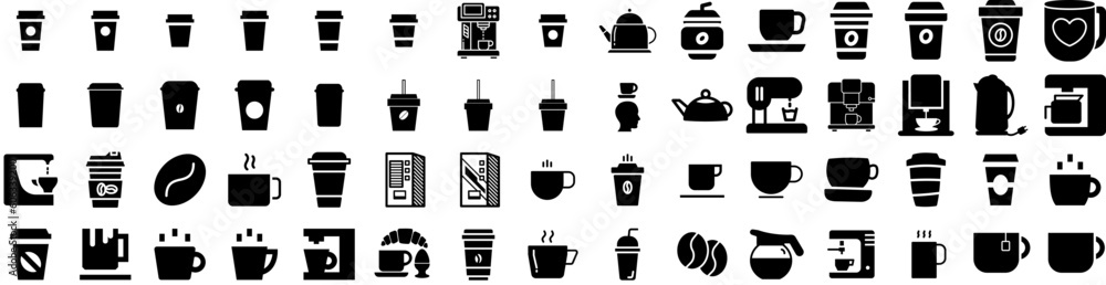 Set Of Coffee Icons Isolated Silhouette Solid Icon With Black, Coffee, Background, Espresso, Cafe, Beverage, Drink Infographic Simple Vector Illustration Logo Set Of Coffee Icons Isolated Silhouette Solid Icon With Black, Coffee, Background, Espresso, Cafe, Beverage, Drink Infographic Simple Vector Illustration Logo