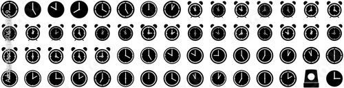 Set Of Alarm Icons Isolated Silhouette Solid Icon With Symbol, Reminder, Alert, Bell, Object, Isolated, Alarm Infographic Simple Vector Illustration Logo