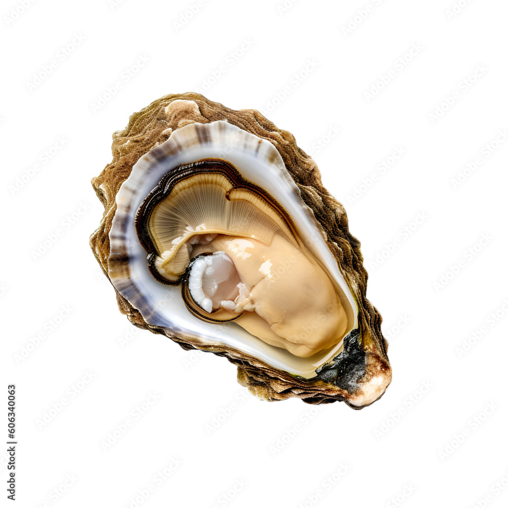 Fresh Oysters Isolated on White Background