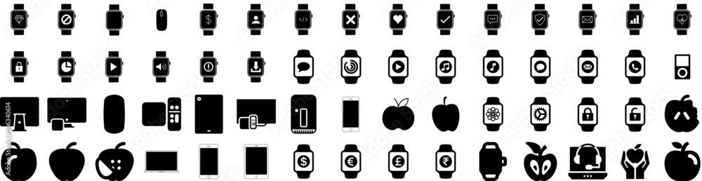 Set Of Apple Icons Isolated Silhouette Solid Icon With Fresh, Apple, Fruit, Isolated, Food, Ripe, Organic Infographic Simple Vector Illustration Logo Set Of Apple Icons Isolated Silhouette Solid Icon With Fresh, Apple, Fruit, Isolated, Food, Ripe, Organic Infographic Simple Vector Illustration Logo