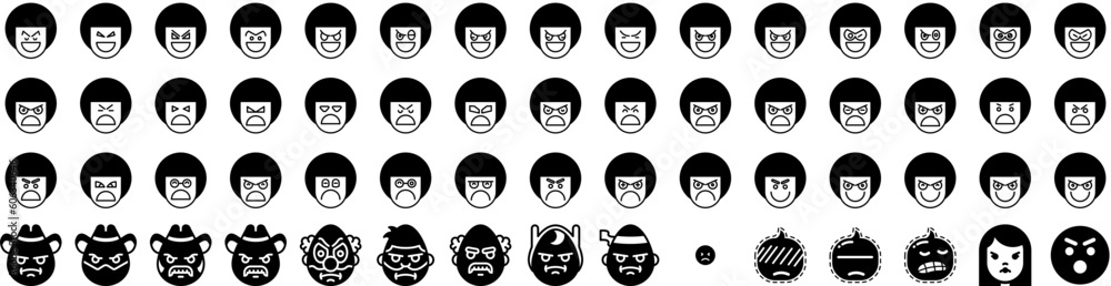 Set Of Angry Icons Isolated Silhouette Solid Icon With Isolated, Young, Cute, Angry, Emotion, Expression, Background Infographic Simple Vector Illustration Logo Set Of Angry Icons Isolated Silhouette Solid Icon With Isolated, Young, Cute, Angry, Emotion, Expression, Background Infographic Simple Vector Illustration Logo