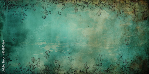 turquoise grunge background created using generative AI tools