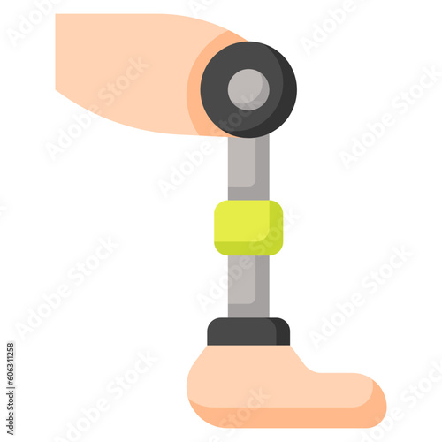 prosthetic flat icon,linear,outline,graphic,illustration