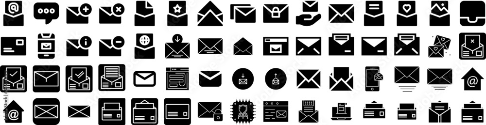 Set Of Email Icons Isolated Silhouette Solid Icon With Mail, Email, Internet, Message, Vector, Web, Business Infographic Simple Vector Illustration Logo Set Of Email Icons Isolated Silhouette Solid Icon With Mail, Email, Internet, Message, Vector, Web, Business Infographic Simple Vector Illustration Logo