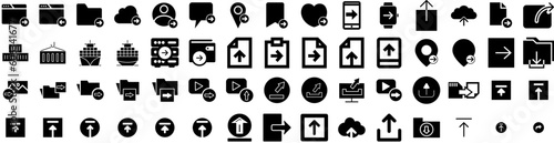 Set Of Export Icons Isolated Silhouette Solid Icon With Business, Cargo, Container, Logistic, Export, Shipping, Ship Infographic Simple Vector Illustration Logo