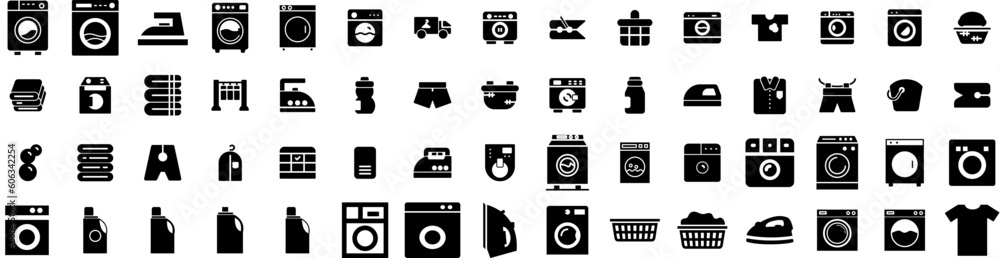 Set Of Laundry Icons Isolated Silhouette Solid Icon With Laundry, Clean, Housework, Home, Machine, Wash, Basket Infographic Simple Vector Illustration Logo Set Of Laundry Icons Isolated Silhouette Solid Icon With Laundry, Clean, Housework, Home, Machine, Wash, Basket Infographic Simple Vector Illustration Logo