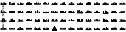 Set Of Metropolis Icons Isolated Silhouette Solid Icon With City  Metropolis  Skyscraper  Urban  Building  Cityscape  Architecture Infographic Simple Vector Illustration Logo